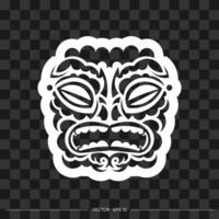 Maori pattern face. Samoan style mask. Polynesian print. Vector illustration.