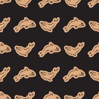 Seamless luxury pattern with whales in simple style. Good for backgrounds and prints. illustration. vector