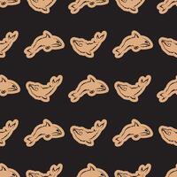 Seamless luxury pattern with whales in simple style. Good for backgrounds and prints. Vector illustration.