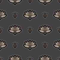 Seamless pattern with lotuses. Expensive and luxurious style. Good for mural wallpaper, fabric, postcards and printing. Vector illustration.