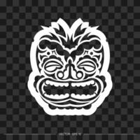 Maori pattern face. Samoan style mask. Polynesian print for T-shirts, cups, phone cases and more. illustration. vector