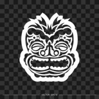 Maori pattern face. Samoan style mask. Polynesian print for T-shirts, cups, phone cases and more. Vector illustration.