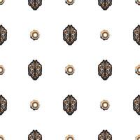 Seamless pattern with mask in the style of Samoa. Polynesian style tiki. Good for backgrounds and textiles. Vector illustration