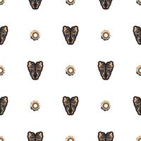 Seamless pattern with mask Polynesian style. Good for backgrounds and textiles. illustration vector