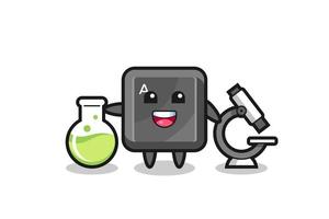 Mascot character of keyboard button as a scientist vector