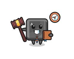 Mascot cartoon of keyboard button as a judge vector