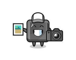 Character Illustration of keyboard button as a photographer vector