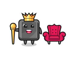 Mascot cartoon of keyboard button as a king vector