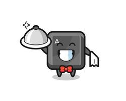Character mascot of keyboard button as a waiters