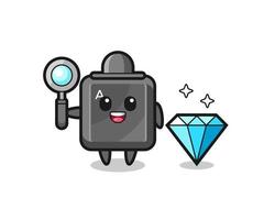 Illustration of keyboard button character with a diamond vector