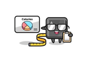 Illustration of keyboard button mascot as a dietitian vector