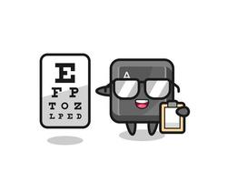 Illustration of keyboard button mascot as an ophthalmology vector