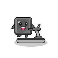 keyboard button cartoon character walking on the treadmill vector