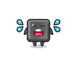 keyboard button cartoon illustration with crying gesture vector