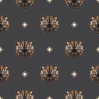 Seamless pattern with BEAR FACE in Simple style. Good for backgrounds and prints. vector