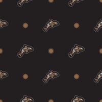 Seamless dark pattern with whales in simple style. Good for mural wallpaper, fabric, postcards and printing. Vector