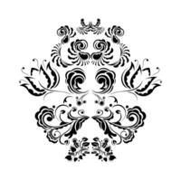 A black and white floral design on a white background vector