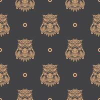 Seamless pattern with owls. Exclusive design. Good for prints and textiles. illustration. vector