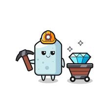 Character Illustration of chalk as a miner vector