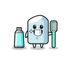 Mascot Illustration of chalk with a toothbrush vector