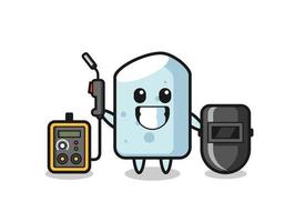 Character mascot of chalk as a welder vector