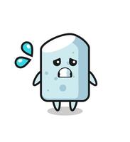 chalk mascot character with afraid gesture vector