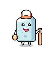 Cartoon character of chalk as a baseball player vector