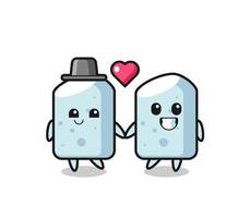 chalk cartoon character couple with fall in love gesture vector