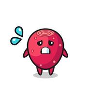 prickly pear mascot character with afraid gesture vector