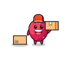 Mascot Illustration of prickly pear as a courier vector