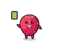 prickly pear mascot character with energetic gesture vector