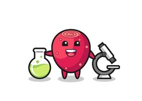 Mascot character of prickly pear as a scientist vector