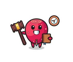 Mascot cartoon of prickly pear as a judge vector