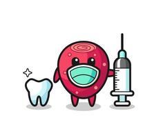 Mascot character of prickly pear as a dentist vector