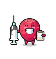 Mascot Illustration of prickly pear as a doctor vector