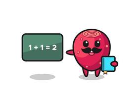 Illustration of prickly pear character as a teacher vector