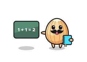 Illustration of almond character as a teacher vector