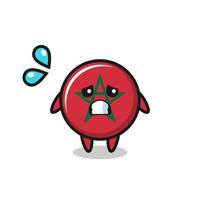 morocco flag mascot character with afraid gesture vector