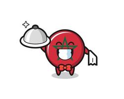 Character mascot of morocco flag as a waiters vector