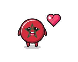 morocco flag cartoon illustration is broken heart vector