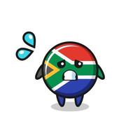 south africa mascot character with afraid gesture vector