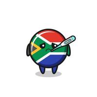 south africa mascot character with fever condition vector