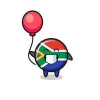 south africa mascot illustration is playing balloon vector