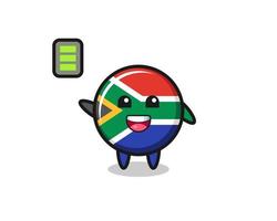 south africa mascot character with energetic gesture vector