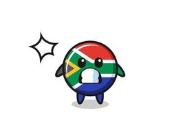 south africa character cartoon with shocked gesture vector