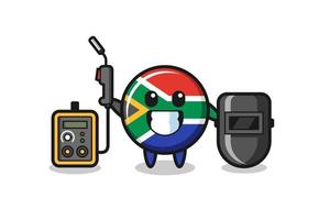 Character mascot of south africa as a welder vector