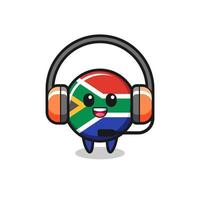 Cartoon mascot of south africa as a customer service vector