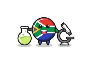personaje mascota de sudáfrica como científico vector