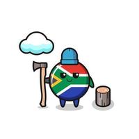 Character cartoon of south africa as a woodcutter vector