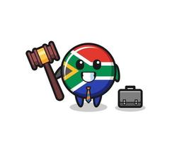 ilustración de la mascota de sudáfrica como abogado vector